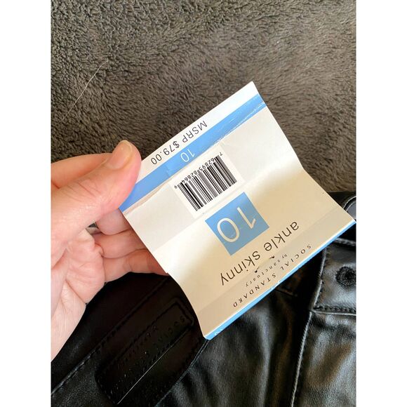 Social Standard by Sanctuary NWT Ankle Skinny Pleather Pants, Size 10, MSRP $79 - Picture 2 of 10